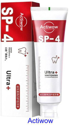 ACTIWOW SP4 Pro Whitening Charcoal Toothpaste with Natural Mint & Gums Care Toothpaste(40 g)