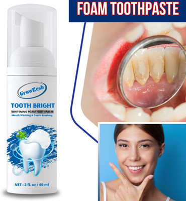 Growkesh Teeth Whitening Foam To Removes Bad Breath & Fights Germs Toothpaste(60 ml)
