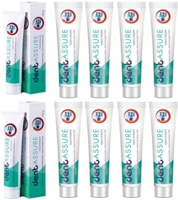 Modicare PUFF%DENT ASSURE NEEM TOOTHPASTE WITH NEEM , COLVE. 10X100G Toothpaste(100 g, Pack of 10)