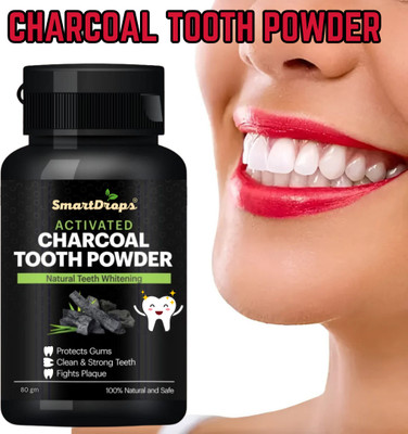 smartdrops Charcoal Teeth Whitening Powder | Powerful Blend of All Natural Ingredients(80 g)