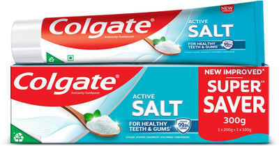 Colgate Active Salt Toothpaste with Salt and Mint, Daily Germ Protection (Combo Pack) Toothpaste(300 g)