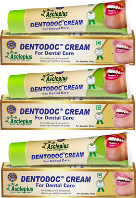 Asclepius DENTODOC Cream for Dental care Helps to get Relief From Toothache Toothpaste(100 g, Pack of 3)