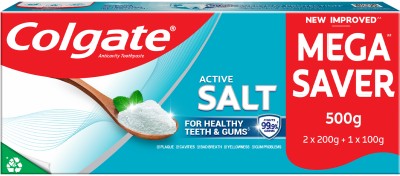 Colgate Active Salt Toothpaste, Germ Fighting, Healthy Gums and Teeth (Combo Pack) Toothpaste(500)