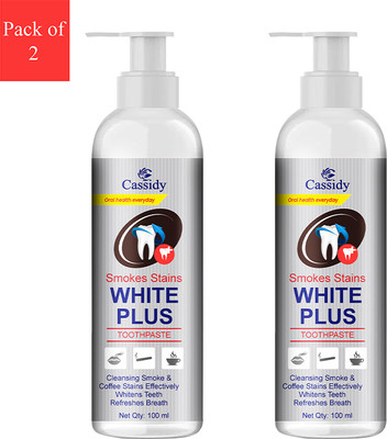 Cassidy Smoke Stain White Plus Toothpaste(200 g, Pack of 2)