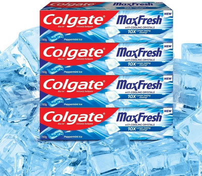 Colgate MaxFresh Blue Gel Toothpaste | Menthol & Peppermint Ice ( 150gx4ps) Toothpaste(600 g)