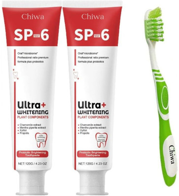 CHIWA SP6 Whitening Toothpaste with Brush for Enhanced Teeth Protection & Shine Toothpaste(60 g, Pack of 3)