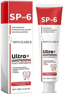 Bingeable SP6 Ultra White Toothpaste Freshens & Whitens, 30g Toothpaste(30 g)