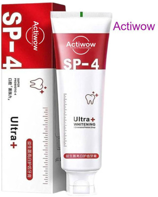 ACTIWOW SP4 Fresh Breath Whitening Charcoal Toothpaste with Ginger & Mint Toothpaste(40 g)
