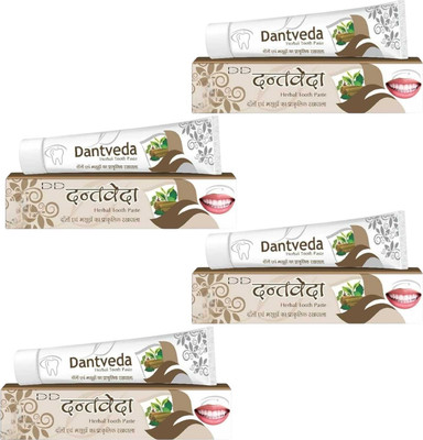 DOOMSDAY DANTVEDA HERBAL TOOTHPASTE FOR GIVE WHITE & STRONG TEETH PACK OF-100g X 4 Toothpaste(400 g, Pack of 4)