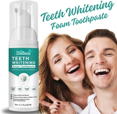 Phillauri Teeth Whitening Foam Deeply Clean Gums & Stain Removal Toothpaste(60 ml)