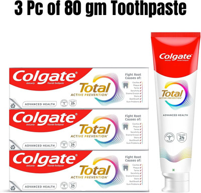 Colgate Total Advanced Anti-germ Toothpaste with 12-Hour Anti-Germ Protection Toothpaste(80 g, Pack of 3)