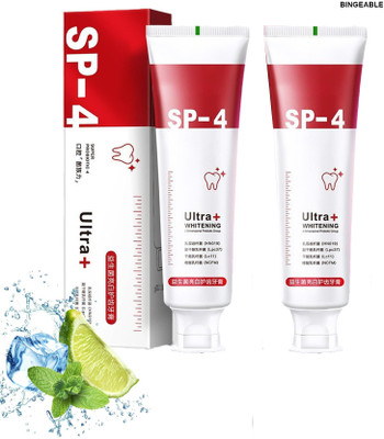Bingeable SP-4 Ultra Whitening Toothpaste Pack of 2 – Probiotic Mint Formula 30g Each Toothpaste(60 g, Pack of 2)