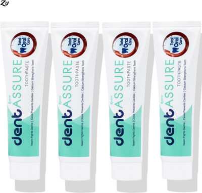 Rastic Assure Dent Neem, Tulsi & Pudina Toothpaste Pack of 4. Lid-416 Toothpaste(400 g, Pack of 4)