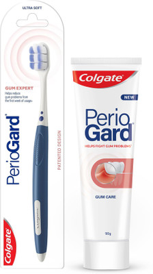 Colgate PerioGard Gum Expert Ultra Soft Toothbrush & PerioGard Gum Care 90gm Toothpaste(90 g, Pack of 2)