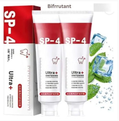 BIFRRUTANT SP4 Ultra White Toothpaste with Triple Whitening Action for Bright, Clean Teeth Toothpaste(30 g, Pack of 2)