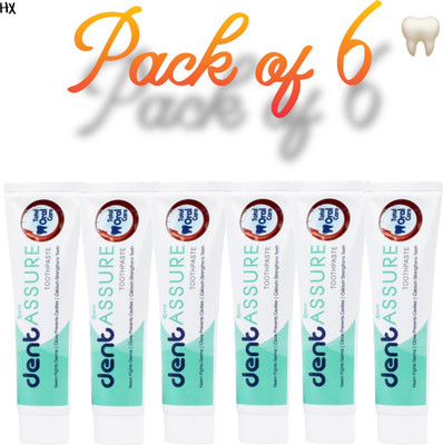 Rastic Assure Dent Neem Toothpaste Pack of 6. -Lid-166 Toothpaste(600 g, Pack of 6)