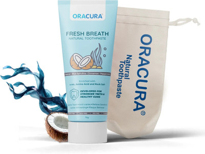 ORACURA Natural Toothpaste for Fresh Breath (Coconut) | Developed for Stronger Teeth Toothpaste(75 g)