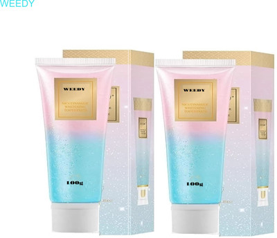 WEEDY Niacinamide Gel Whitening Paste – 2 Tube Set Toothpaste(200 g, Pack of 2)