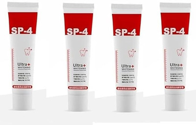 DUSSEN SP 4 Ultra Brightening Toothpaste, Advanced Whitening Stain Removal (pck 4) Toothpaste(30 g, Pack of 4)