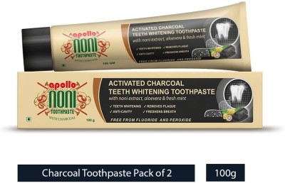 Apollo Noni Bamboo Charcoal Toothpaste(100 g, Pack of 2)