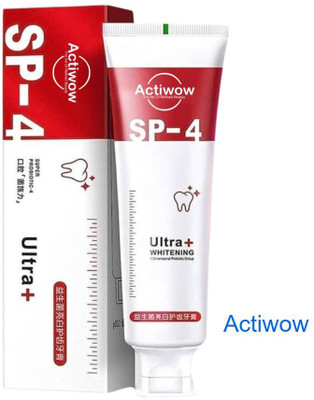 ACTIWOW SP4 Charcoal Whitening Toothpaste with Vitamin C & Natural Mint A01 Toothpaste(40 g)