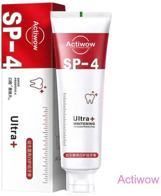 ACTIWOW SP4 Charcoal Whitening Toothpaste for Deep Cleaning & Sensitive Gums A01 Toothpaste(40 g)