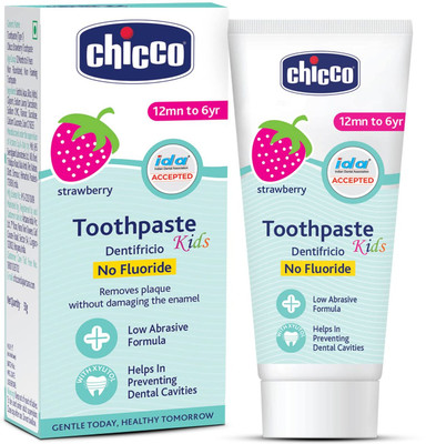 Chicco Strawberry Toothpaste Kids (12mm to 6yr) 3pc combo Toothpaste(150 g)