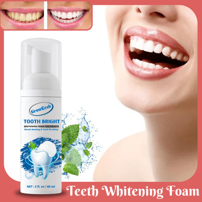 Growkesh Teeth Whitening Foam Deeply Clean Gums & Stain Removal Toothpaste(60 ml)