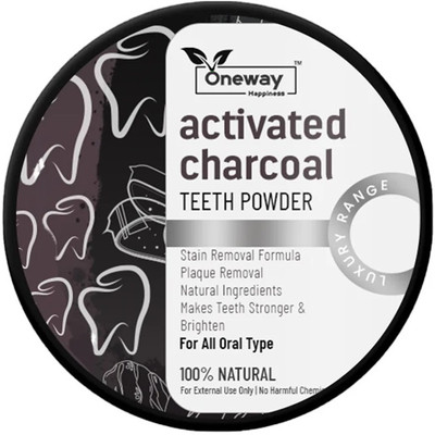 Oneway Happiness Activated Charcoal Teeth Whitening Powder with Stain Removal(100 g)