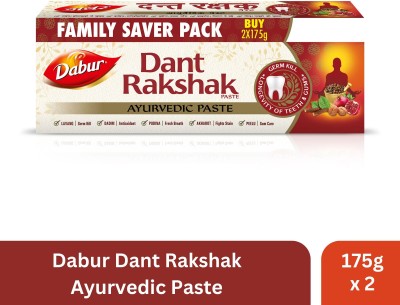 Dabur Dant Rakshak Ayurvedic Paste | Flouride Free | For Complete Family Toothpaste(350 g, Pack of 2)