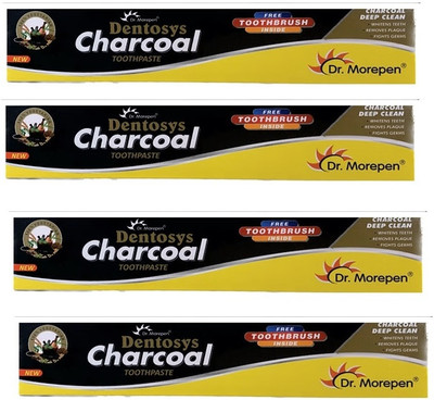 Dr. Morepen Dentosys Active Smile Charcoal Toothpaste_4X100G Toothpaste(400 g, Pack of 4)