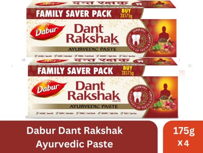 Dabur Dant Rakshak Ayurvedic Paste Toothpaste Toothpaste(700 g, Pack of 4)