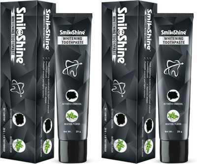 SmiloShine Teeth Whitening Toothpaste with Activated Charcoal Toothpaste(200 g, Pack of 2)