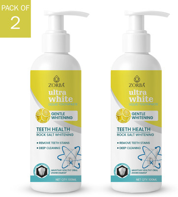 Zorba Lemon Ultra Whitte Liquid Toothpaste Pack Of 2x100ml Toothpaste(200 ml)