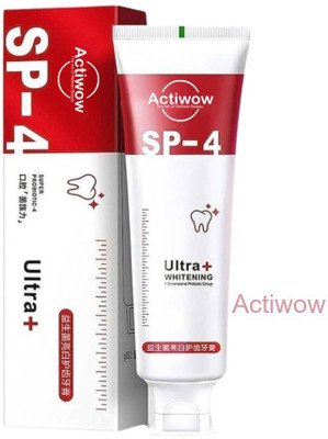 ACTIWOW SP-4 Whitening Charcoal Toothpaste with Fresh Mint & Enamel Defense Toothpaste(40 g)