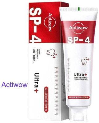 ACTIWOW SP4 Ultra Whitening & Gums Care Charcoal Toothpaste with Aloe Vera A01 Toothpaste(40 g)