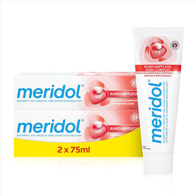 Meridol Toothpaste Daily All-Round Care for Gums & Sensitive Teeth 75ml Pack of 2 Toothpaste(150 g, Pack of 2)
