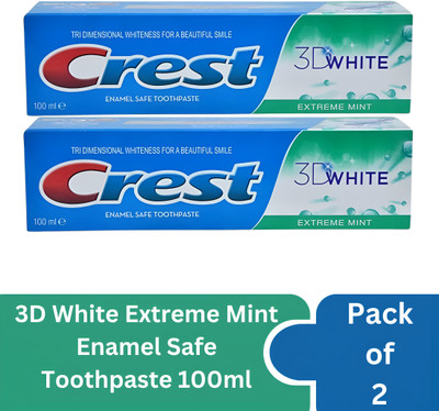 Crest 3D White Extreme Mint Flavour Enamel Safe 200ml Toothpaste(100 ml, Pack of 2)