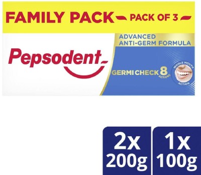 PEPSODENT Germicheck 8 Actions|| Toothpaste With Anti-Germ Formula|| Clove & Neem Oil Toothpaste(500 g, Pack of 3)