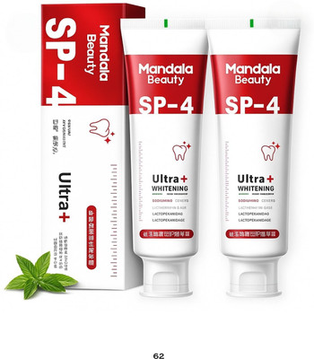 mandala beauty SP-4 Ultra Whitening Probiotic Toothpaste for men and women Toothpaste A62 Toothpaste(100 g, Pack of 2)