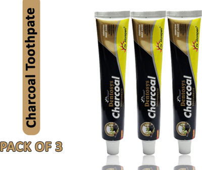 Dentosys Charcoal Extrinsic Stains and Result in Increased Overall Whitening of Teeth Toothpaste(300 g, Pack of 3)
