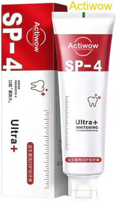 ACTIWOW SP4 Charcoal Whitening Toothpaste with Aloe Vera & Vitamin C Toothpaste(40 g)