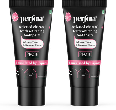 Perfora Activated Charcoal Whitening Toothpaste 100 gms | SLS & Fluoride Free Toothpaste(50 g, Pack of 2)