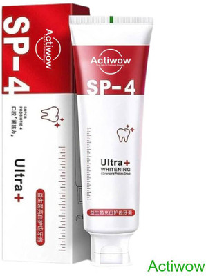 ACTIWOW SP-4 Charcoal Whitening Toothpaste with Fresh Mint & Aloe Toothpaste(40 g)