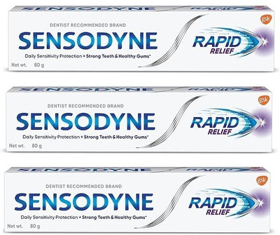 SENSODYNE Toothpaste Rapid Relief Toothpaste(80 g, Pack of 3)