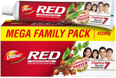 Dabur Red Ayurvedic Toothpaste Toothpaste(800 g, Pack of 4)