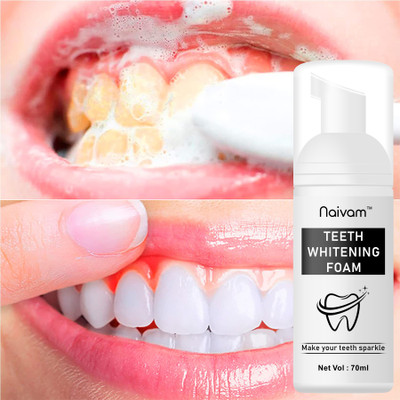 Naivam Teeth Whitening Foam Toothpaste` Toothpaste(70 ml)