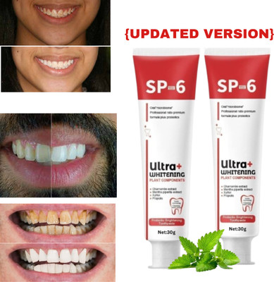 SIYDHA Sp 6 Ultra Whitening Probiotics Bamboo Charcoal Toothpaste For Sparkling Smile Toothpaste(60 g, Pack of 2)