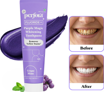 Perfora Purple Whitening Toothpaste, Color Corrector Formula, SLS Free Toothpaste(125 g)