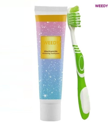 WEEDY Niacinamide Whitening Paste & Soft Brush Set for Clean Teeth(2 Items in the set)